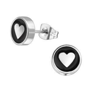 Stainless Steel Heart Ear Studs